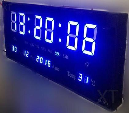 Imagem de  3615 Relógio de parede e mesa led digital temperatura despertador data