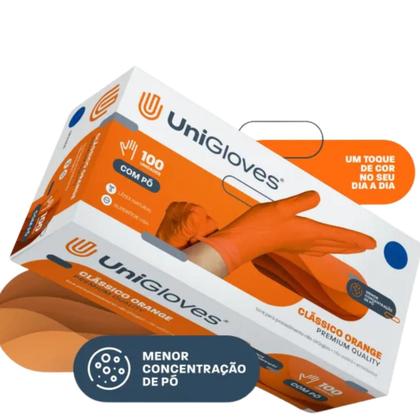 Imagem de 3cxs luvas proced látex c pó unigloves orange 100un