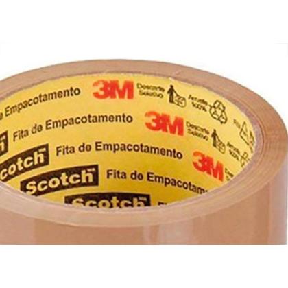 Imagem de 3M Fita Adesiva P/Embalagem Marrom  48 X 50 - Kit C/4 Rl