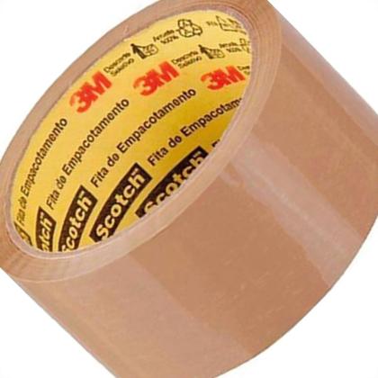 Imagem de 3M Fita Adesiva P/Embalagem Marrom  48 X 50 - Kit C/4 Rl