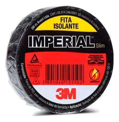 Imagem de 3m Fita Isolante Imperial 10m X 18mm Preta Kit 10 Rolos