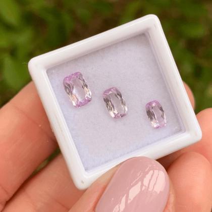 Imagem de 3ø Kunzita Cushion Baguete Retangular 2,15ct