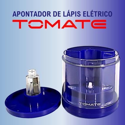 Imagem de 3u Apontador D Mesa Elétrico Pilha Automático Escolar C/azul