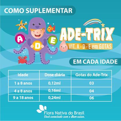 Imagem de 3x ADE-TRIX KIDS (Vitamina A, D e E) Sabor Morango 30ml Flora Nativa