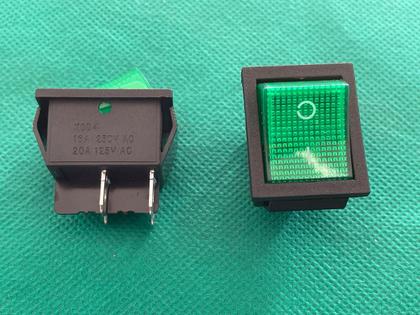 Imagem de 3x Chave Gangorra Kcd4-201n Verde C/ Neon 4 Terminais