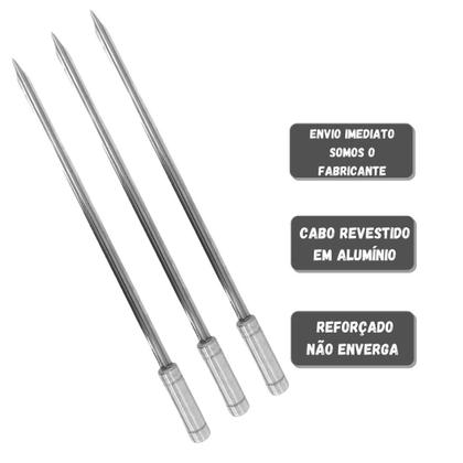 Imagem de 3x Espeto Espada Inox 40cm Cabo Revestido Alumínio Churrasc