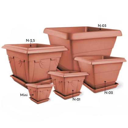 Imagem de 3X Floreira Romano Sem Prato 01 Cor Cerâmica (6,3L)NUTRIPLAN