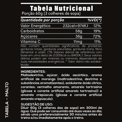 Imagem de 3x MALTO FORCE MALTODEXTRINA C/ VITAMINA C 1KG HF SUPLEMENTS