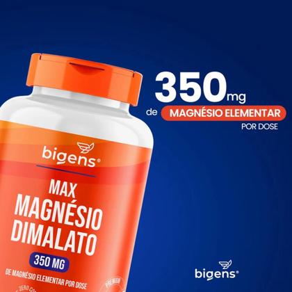 Imagem de 3x Max Magnésio Dimalato 350mg Bigens 180 Capsulas