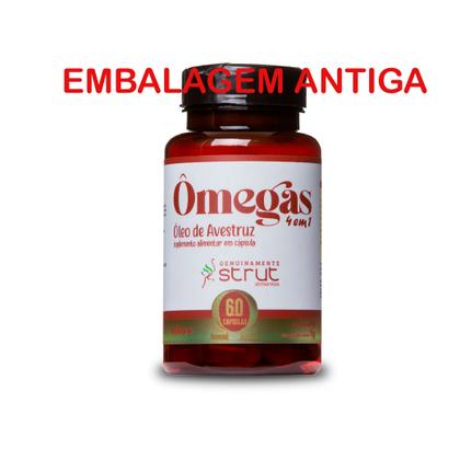 Imagem de 3x oleo de avestruz 60caps 1.000mg  strut omega 3 6 7 9