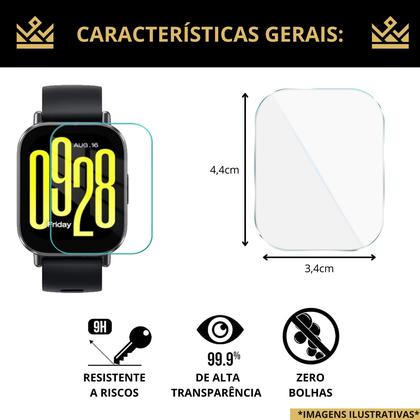 Imagem de 3x peliculas de vidro Para smartwatch redmi watch 5 lite