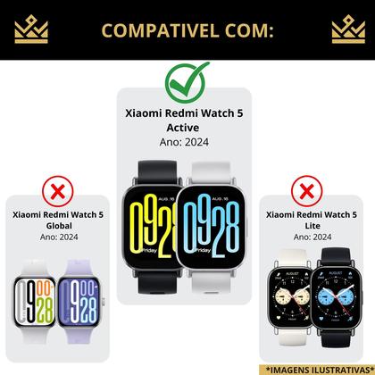 Imagem de 3x Protetores Tela Vidro Para Relogio Redmi Watch 5 active