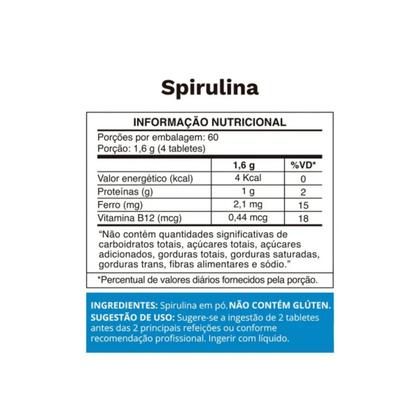 Imagem de 3x Spirulina Ferro Vitamina B12 Ocean Drop 240 Tabletes