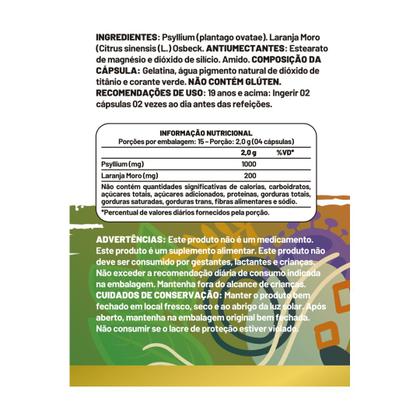 Imagem de 3x Suplemento Psyllium c/ Laranja Moro 60 Caps 500mg