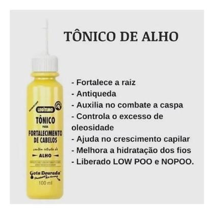 Imagem de 3x Tônico Fortalecimento Do Cabelo Extrato De Alho Gota Dourada