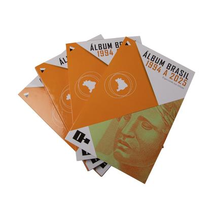 Imagem de 4 álbuns para colecionar moedas 1994 a 2025 família real com entradas para moedas comemorativas