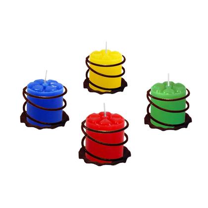 Imagem de 4 Bases Espiral 4 Velas Coroa Advento Candelabro Cores 4