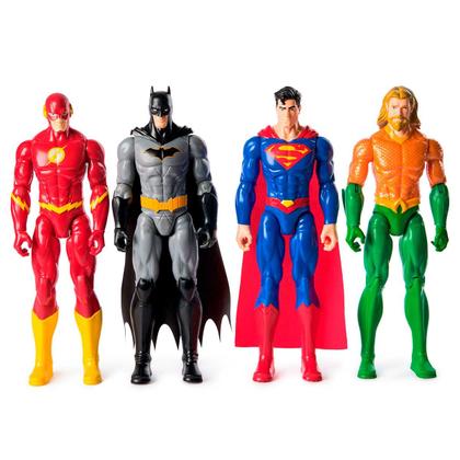 Imagem de 4 Bonecos Flash, Batman, Superman e Aquaman de 30cm - DC