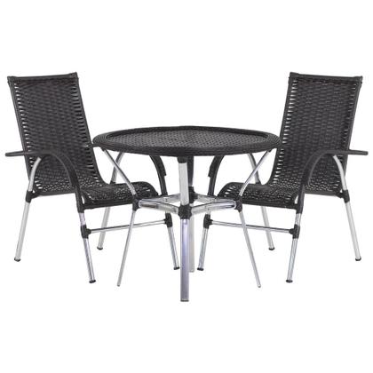 Imagem de 4 Cadeiras Vênus Alumínio e Mesa com Tampo Tramado para Jardim, Piscina, Área