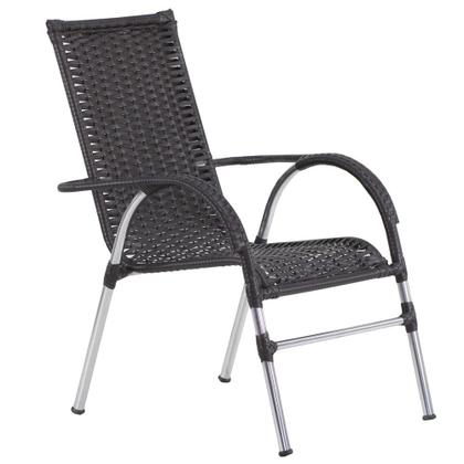 Imagem de 4 Cadeiras Vênus Alumínio e Mesa com Tampo Tramado para Jardim, Piscina, Área