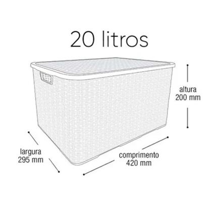 Imagem de 4 Caixas Cesto Organizadoras De  7l, 15l, 20l E 40l Rattan 