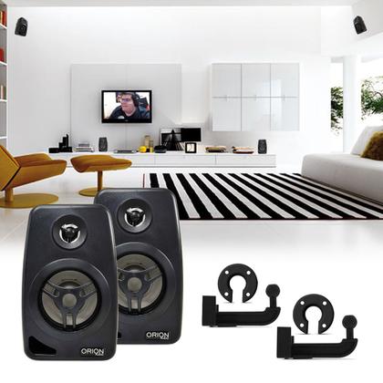 Imagem de 4 Caixas De Som Ambiente + Amplificador Escritorio Pc Notebo