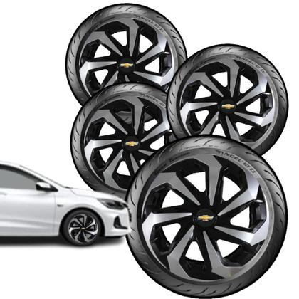 Imagem de 4 Calota Esportiva Spider Aro 15 Agile 2010 2011 2012 2013