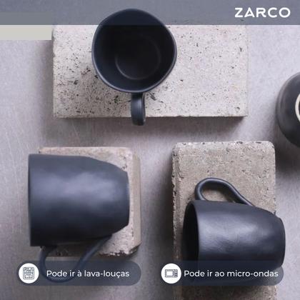 Imagem de 4 Canecas 273ml Orgânico Preto Matte Stoneware Porto Brasil