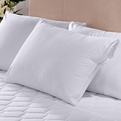 Imagem de 4 Capa Fronha para Travesseiro Branca 49cm X 69cm Capas Proteção Antiácaro