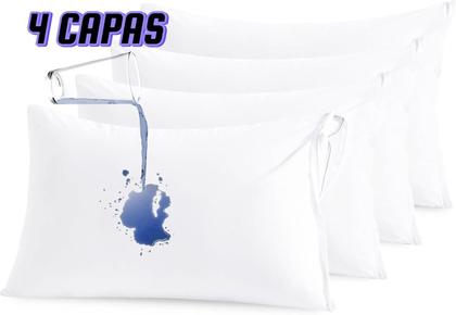 Imagem de 4 Capa Fronha para Travesseiro Branca 49cm X 69cm Capas Proteção Antiácaro