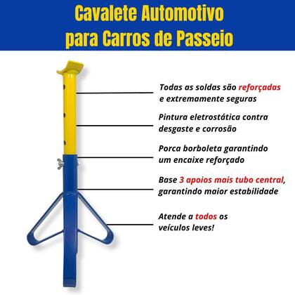 Imagem de 4 Cavaletes Ajustáveis 2 Toneladas Manutenção Automóvel Tipo Preguiça Para Carro