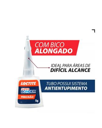 Imagem de 4 Colas Super Bonder Loctite Original Instantânea Multiuso