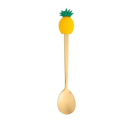 Imagem de 4 Colheres Lyor Fruit De Aço Inox Dourado