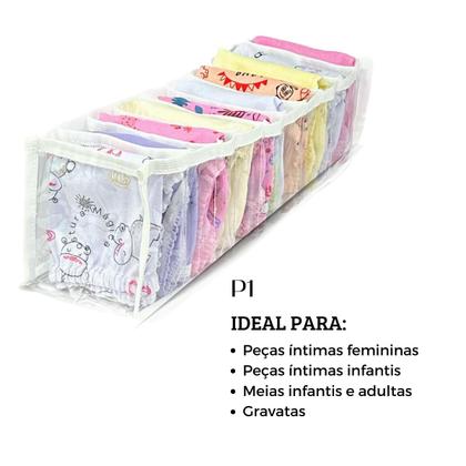 Imagem de 4 Colmeia Organizadora para Peça Íntima  34x10x10 Pvc Cristal Transparente