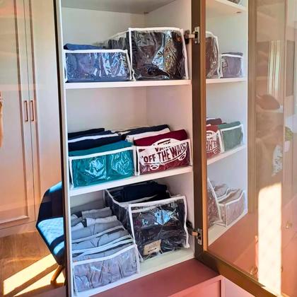 Imagem de 4 Colmeias Organizadora de Guarda-roupa para Calça Jeans, Toalhas, Blusas, Lençol, Jaquetas. GG 40x25x20