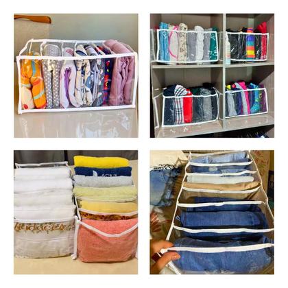 Imagem de 4 Colmeias Organizadora de Guarda-roupa para Calça Jeans, Toalhas, Blusas, Lençol, Jaquetas. GG 40x25x20