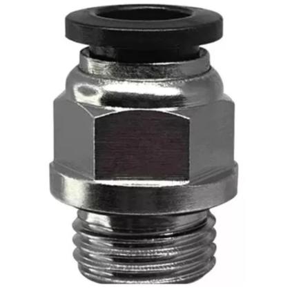 Imagem de 4 Conexão Pneumática Engate Rápido Reta Rosca 3/8 Tubo 12mm
