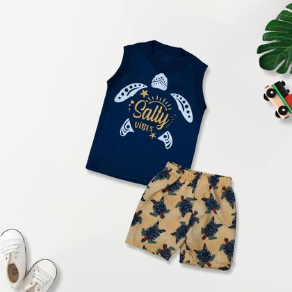 Imagem de 4 Conjunto Infantil Verão Regata Com Shorts Tactel Menino