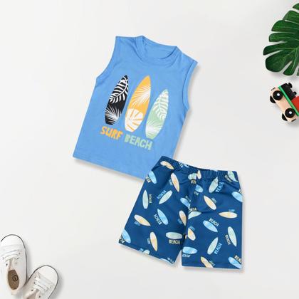 Imagem de 4 Conjunto Infantil Verão Regata Com Shorts Tactel Menino