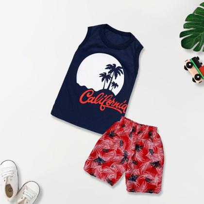 Imagem de 4 Conjunto Infantil Verão Regata Com Shorts Tactel Menino