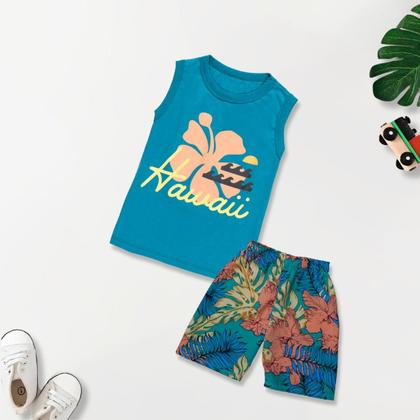 Imagem de 4 Conjunto Infantil Verão Regata Com Shorts Tactel Menino