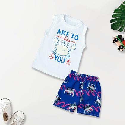 Imagem de 4 Conjunto Infantil Verão Regata Com Shorts Tactel Menino