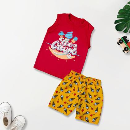 Imagem de 4 Conjunto Infantil Verão Regata Com Shorts Tactel Menino