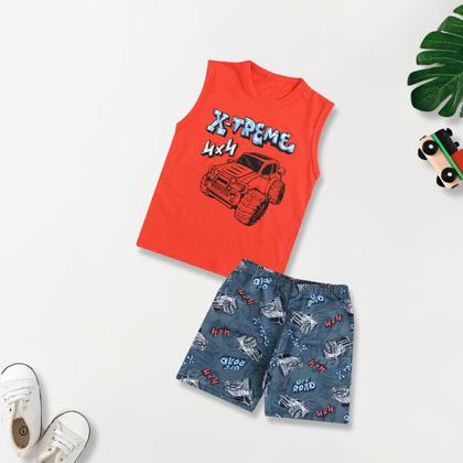 Imagem de 4 Conjunto Infantil Verão Regata Com Shorts Tactel Menino