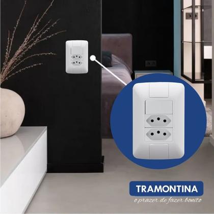 Imagem de 4 Conjunto Interruptor Simples 6A + 2 Tomadas 2P+T 10A Aria