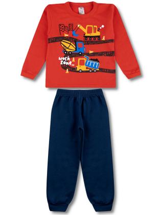 Imagem de 4 Conjuntos Moletom Infantil Masculino Roupa de Inverno Menino 4 Peças - 4 Blusas e 4 Calças