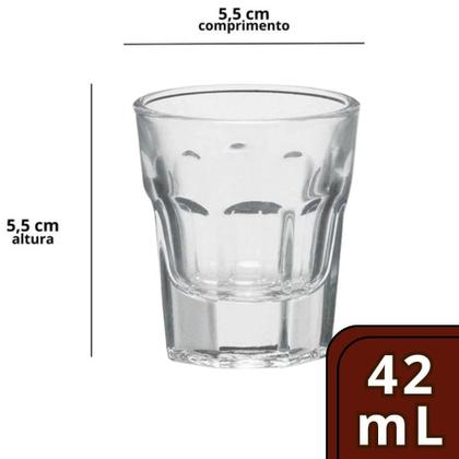 Imagem de 4 Copos De Vidro Shot 42Ml Cachaça Pinga Licor Tequila Bar