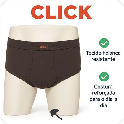 Imagem de 4 Cuecas Click Tradicional Adulto Com Abertura Helanca 120