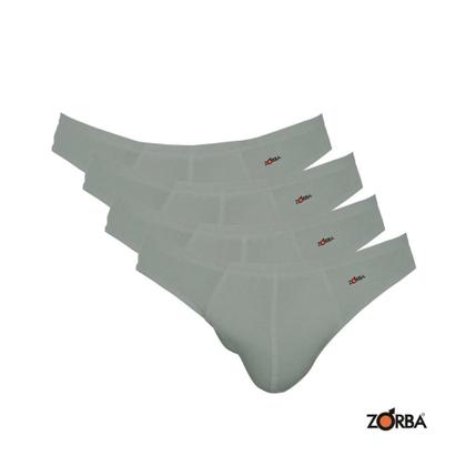 Imagem de 4 Cuecas Tradicional Básica Modelo Slip Light Zorba Em Cotton Algodão