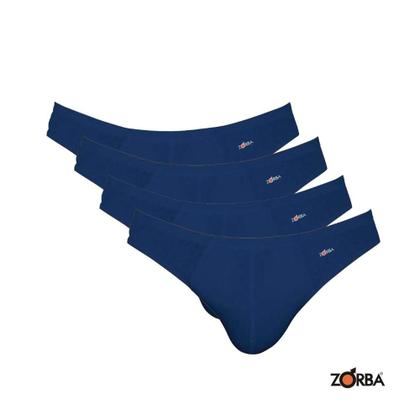 Imagem de 4 Cuecas Tradicional Básica Modelo Slip Light Zorba Em Cotton Algodão